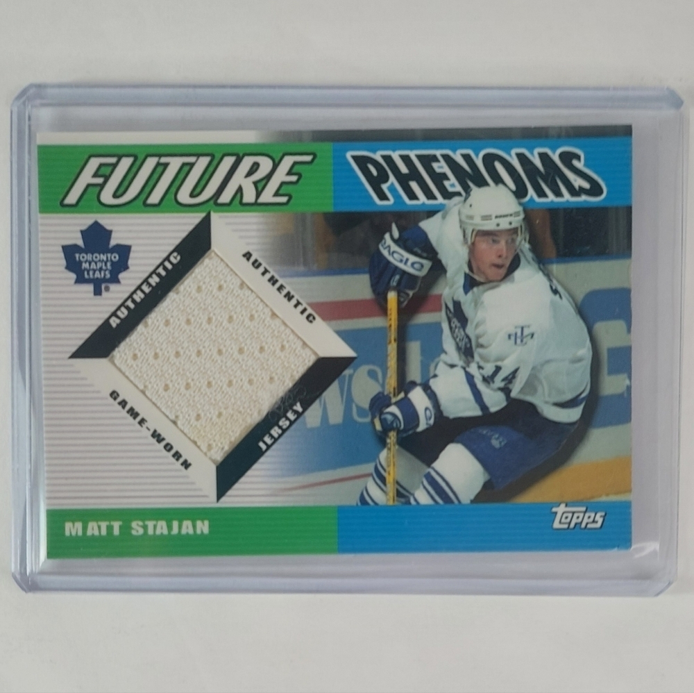 Matt Stajan Topps Future Phenoms Game-Worn Jersey Hockey Card #FP-MS Leafs